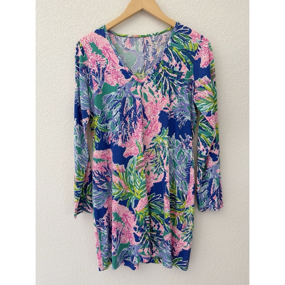 Lilly Pulitzer Beacon T Shirt Dress Small Fan Club Reduced PRISTINE Beach